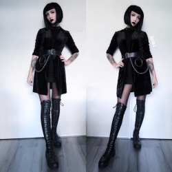 fiorilex:Full outfit 🖤 Are you excited for fall?🍂 . . The wig, belt and choker are from AliExpress. Blazer and boots are from forever21. . . #alternative #nugoth #emo #goth #grunge #alternativegirl #emogirl #gothgirl #grungegirl #alternativestyle