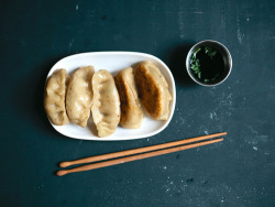 foodopia:  Dinner Tonight: Classic Chicken Potstickers + Chinese Scallion Pancakes 