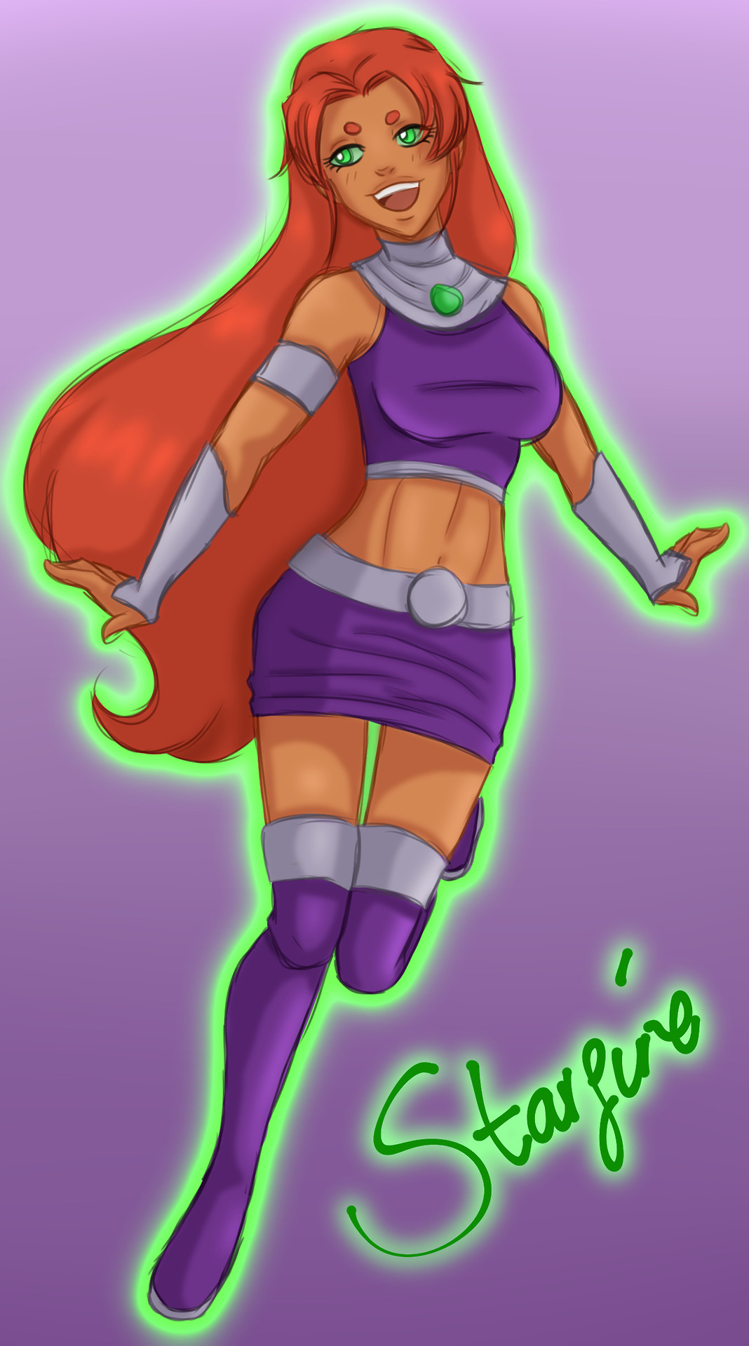 Very quick colour sketch of Starfire today. I was... ZyalahDoodles