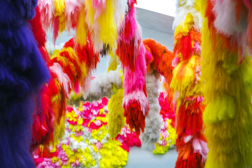 itscolossal:Textural Installations by Shoplifter Immerse Visitors in Furry Neon Caves