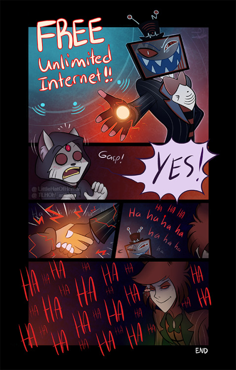 tlhoh:Patreon comic, finally shared to the public!  Assuming that Vox is a deal maker demon like Ala