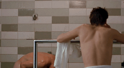 el-mago-de-guapos: John Laughlin (rear) + shirtless Kevin Bacon & naked extra! Footloose (1984) 