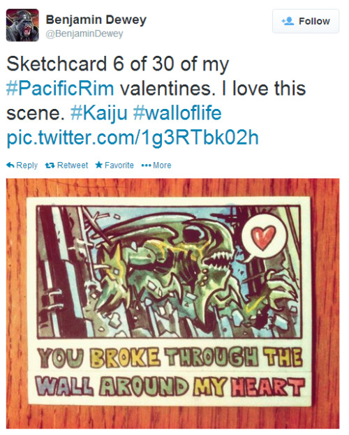 shatterdomeatl:More Pacific Rim Valentine’s cards from the talented Benjamin Dewey! Go follow his tw