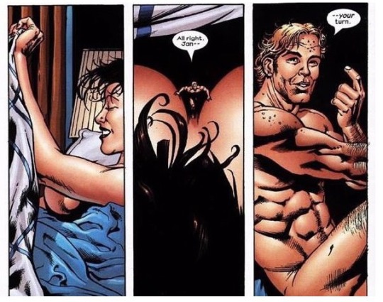 visavee: king-mecha:  adultish-gambin0:  hansolocareer:   abercrombee:  cvberdemon:  bussythor:  bussythor: every time i think about ant man i remember that in canon hank crawled into janet’s pussy and then janet shrunk down and flew into his ass and