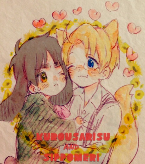 うさりす と 湾ちゃん ✩らくがきまとめ✩ black rabbit England so cuuuute(♡˙︶˙♡) tool❁watercolor