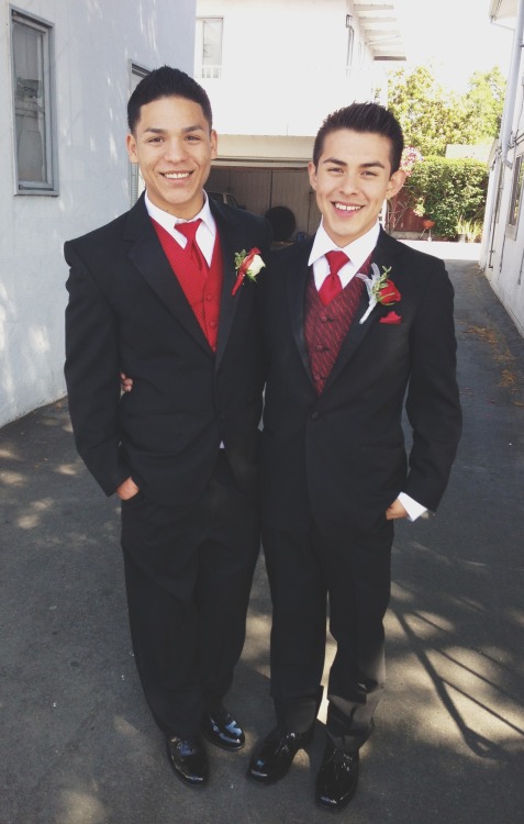 cuteguyss:  Prom Couple ❤  Angel & Jairo 4/27/13 IG: @angelarmando // @hi_roww Twitter: @angelarmando94 // @jairo_hernandez