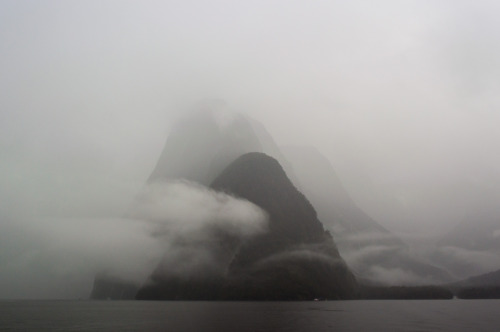 The classic Mitre Peak view of Milford Sound.  I didn’t get too much of a view thanks to the rain, b