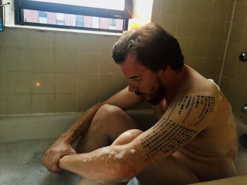 quickienewyork:  Portrait of the Artist Thinking Too Hard in the Bath