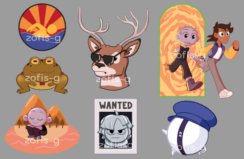 Sticker designs I made for the @theinfinitytrainzine. Had a ton of fun figuring out how to draw thes