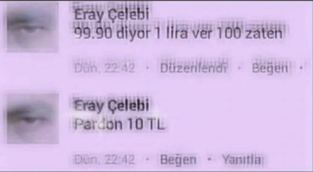 Eray Çelebi 99.90 diyor 1...