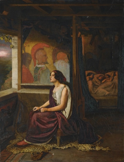 pre-raphaelisme:Penelope “then during the day she wove the large web, which at night she unrav