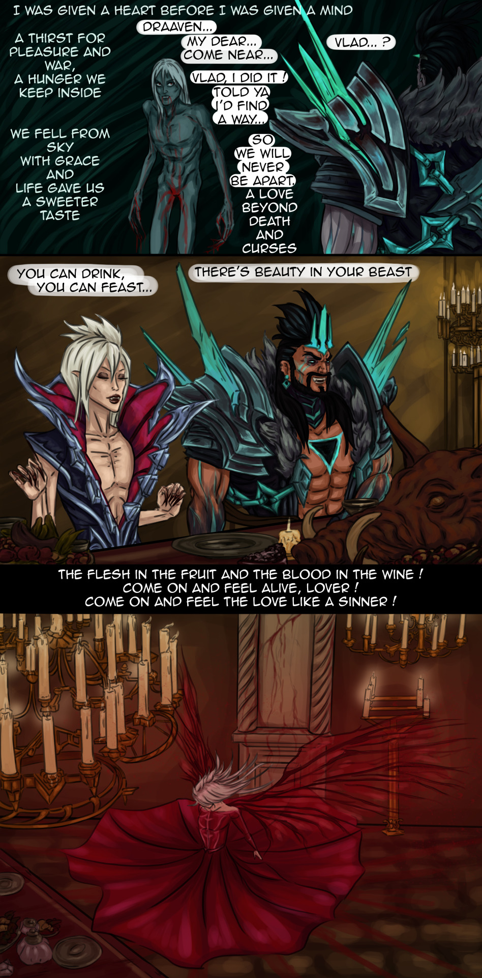 There’s Beauty in your Beast - Training doodles -

AU with Draven becoming a corrupted version of himself, sacrificing his humanity to be immortal and stay with Vladimir forever basically
MUSIC : Blood in the Wine by AURORA #League of Legends #draven#ruined draven#draven lol #draven league of legends #dravimir #draven x vladimir  #LoL League of Legends  #vladimir league of legends #vladimir lol#lol fanart #league of fanart  #league of legends fanart #league art#comics#art#nightbringer vladimir