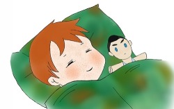 teamgallavich:  jinkohhh: Mini Gallaghers and their Cuddle Buddies [1/x] Ian and Mickey  Awwwww 