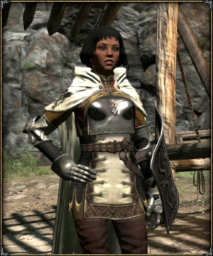 canonlgbtcharacters: the canon LGBT+ character of the day is mercedes marten from dragons dogma, who