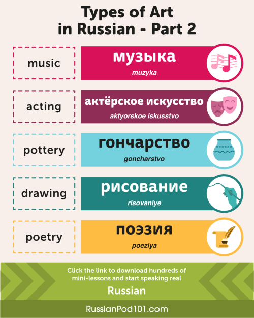 Arts in #Russian - What’s your favorite? ️ PS: Learn Russian with the best FREE online resourc