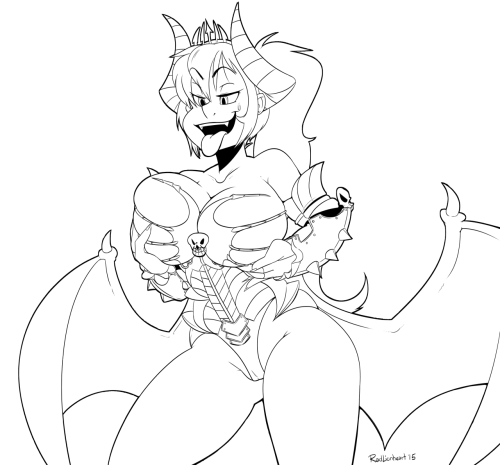 radlionheart:This random Succubutt Queen draw started taking me hours more than I originally expected to work on it.I’ll colour another time though.  < |D’“