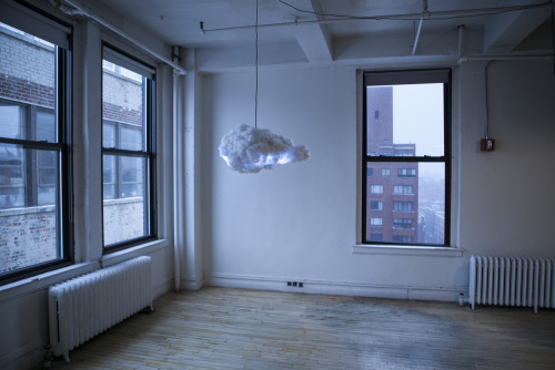 really-shit:  The Cloud by Richard Clarkson is an interactive lamp and speaker system, designed to mimic a thundercloud in both appearance and entertainment. Using motion sensors the cloud detects a user’s presence and creates a unique lightning and