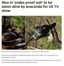 reptiliaherps:  reptile-talk:  werewolfstripclub:  blockmind:  tombstonettromboners:  bloodvex:  when a vore fetish has gone too far  finally, the future has arrived  (x)This is terrible It already happened and he survived, as did the snake, because they