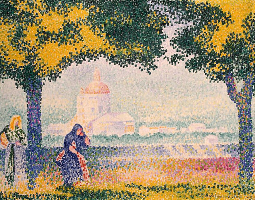 artist-cross:View of the Church of Santa Maria degli Angeli, near Assisi, 1909, Henri-Edmond CrossMe