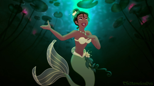 thenamelessdoll:Nipun wanted to see Tiana from “Princess and the Frog” as a mermaid. ((Watch Me Edit