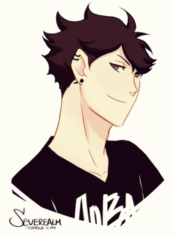 severealm:doodles from twitter drew oikawa as a hot topic cashier because can you imagine all the smart ass remarks this little shit would make to the customers? bonus: