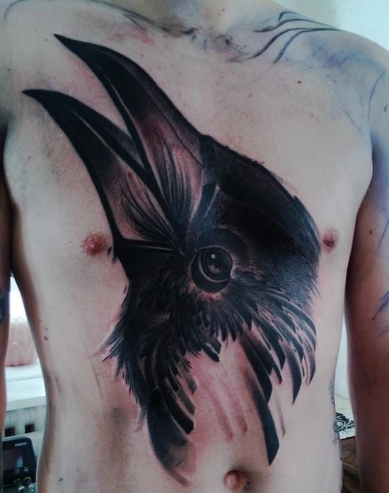 tattrx:  coldanddistant&rsquo;s chest piece byMARK HALBSTARK Berlin, Germany /