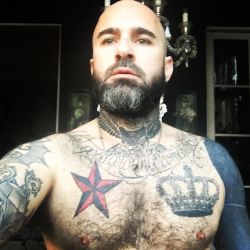 beardburnme:  “#tattoo #neck #bear #bcn