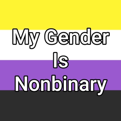 genderqueerpositivity: (Image description: four images with the nonbinary flag as a background, each