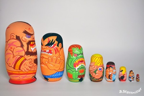 geek-art:  ‪#‎geekart‬ Amazing pop culture Matryoshka Dolls by Andy Stattmiller ! More here http://www.geek-art.net/andy-stattmiller-pop-culture-nesting-dolls/