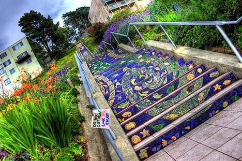 asylum-art:  Street art: Beautifully decorated and painted Steps by ROA Fish steps, Seoul, South Korea Rose steps in Tehran, Iran Piano steps in Valparaiso, Chile Steps in Beirut, Lebanon Pink steps in Capri 16 Avenue Tiled Steps in San Francisco Floral