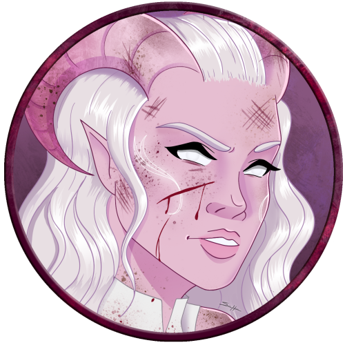 Icon commission of @TheBillyGreene&rsquo;s tiefling sorcerer, Aria! 