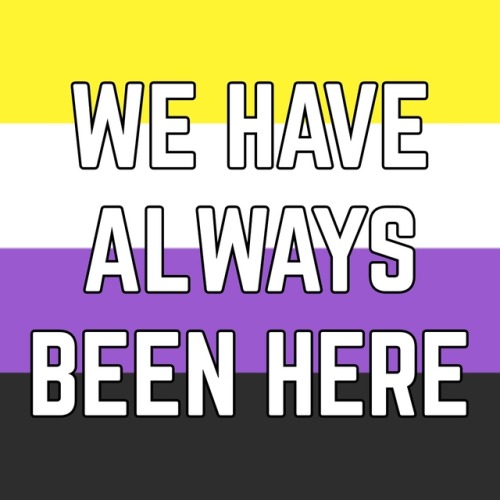 (Image description: the trans, nonbinary, genderqueer, androgyne, and agender flags with the words &