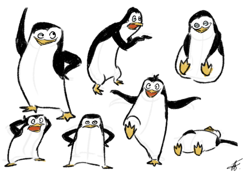 corinadraws:old doodles of the penguins