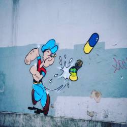 #popeye #streetart #graffiti #pills #art