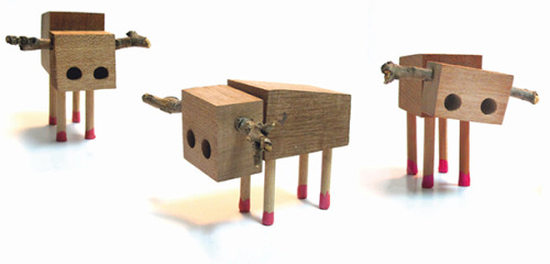 Adorable tiny wooden creatures made by Israeli designer David Budzik. Each figure is one of a kind w