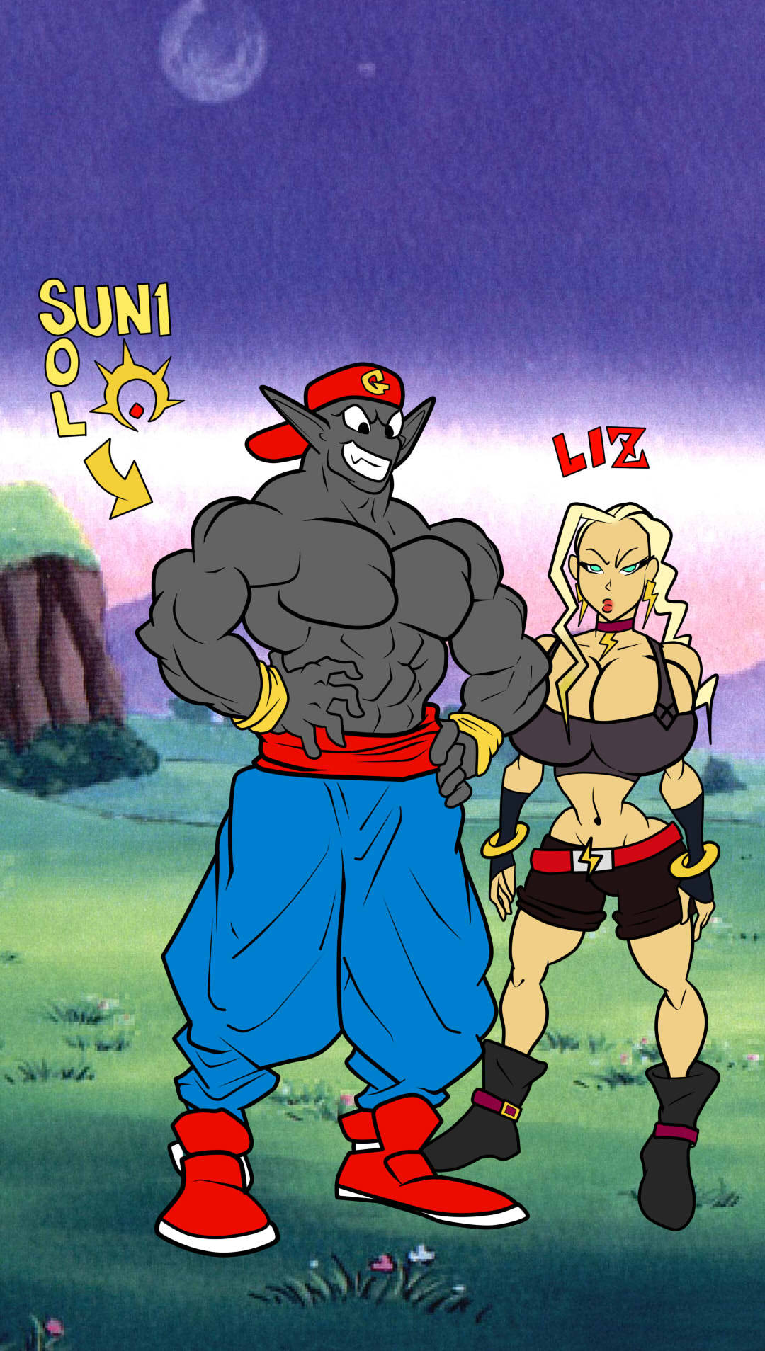 sun1sol: Gol &amp; Liz (colored)   My awesome dynamic duo (O.C.s) Gol(demon form)