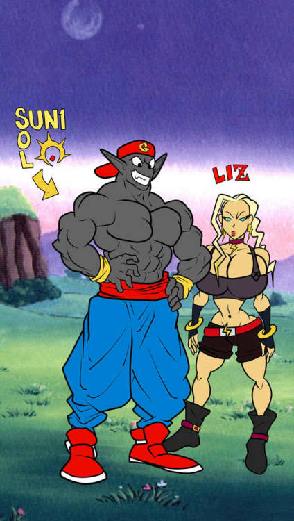 sun1sol: Gol & Liz (colored)   My awesome dynamic duo (O.C.s) Gol(demon form) and his hot partner “Liz Lightning” looking sweet in there outfits! Awesome colors by @virtigogun who did an amazing job, please go support his tumblr with some likes