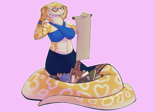 dansome0203:A commission of friend’s snerd* character, Taia!(snerd = snake nerd)