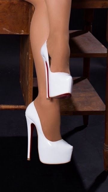 White Pumps! Simple. Super tall, super sexy!