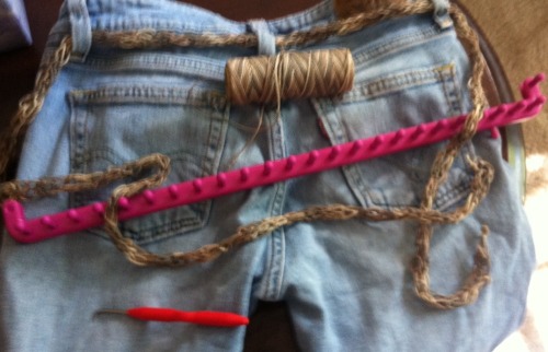 My First Project On My New Knitting Loom. I Made A Belt.