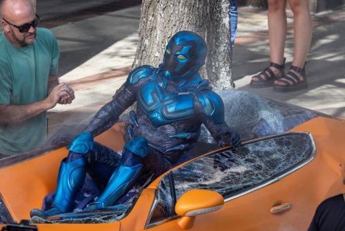 superheroesincolor:DC’s Blue Beetle Set Photos Reveal First Look at CostumeXolo Maridueñ