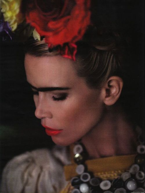 rebelleluxe:Claudia Schiffer Inspired by the 20th century Mexican painter -Frida Kahlo, photo Karl L