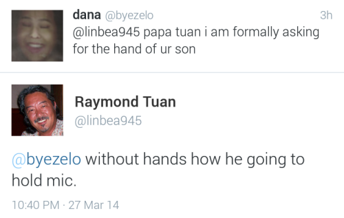 jelleu:  papa tuan replied to me i am in tears so much sass i- 