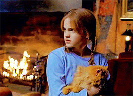 slytherinnpride:Prisoner of Azkaban → Deleted ScenesHermione Granger with braided hair, in pyjamas, 