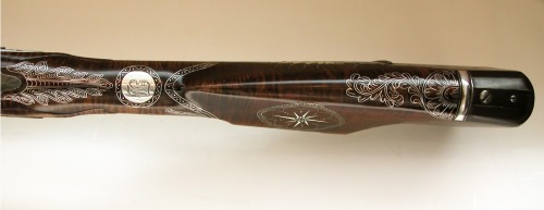 Contemporary made flintlock long rifle crafted by Frank Bartlett.  Featured at the 2011 Contemporary