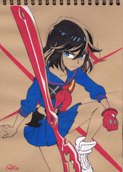 rafchu:  galoupop:  Let’s end 2015 with with a few Kill la Kill fan arts, drawn on kraft paper with poscas. They’re availables on my http://galoupop.tictail.com/ shop!  Thank you SO much for your support and messages this year. Have a great lovely