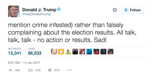 micdotcom:  Donald Trump won’t visit African-American Museum after feud with civil rights hero, John Lewis. Following a nasty, racially-tinged feud with civil rights hero Congressman John Lewis over the state of his “horrible” district and “burning
