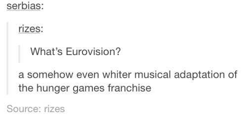 katbelleinthedark: dracosss: serbias: just a few tumblr highlights from Eurovision 2015 @damnpoe