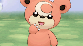 axew:  Teddiursa: This cute, cuddly Pokémon steals pollen and fruit from Beedrill