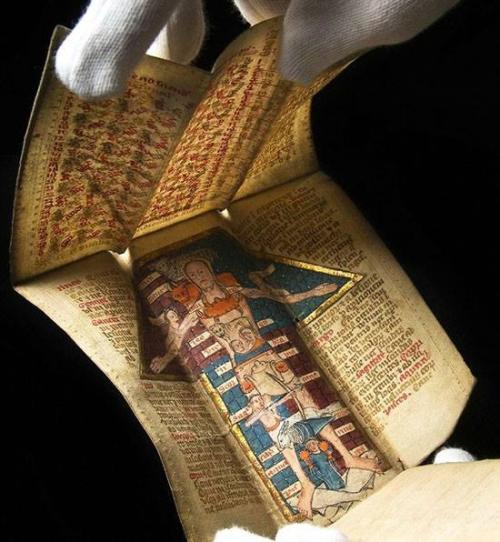 sixpenceee:The Wellcome Library has acquired a 15th century manuscript with fold-out illustrations r